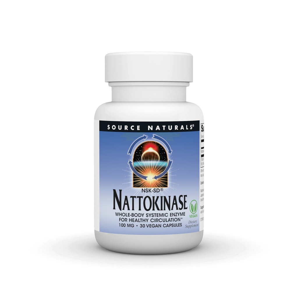 Source Naturals NSK-SD Nattokinase, Whole Body Sytemic Enzyme for Health Circulation*, 100 mg, 30 Vegan Capsules