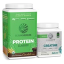 Sunwarrior Brown Rice Protein Toz Plant-Based | Chocolate 30 Kres & Kretine Monohidrat Toz | Micronized Unflavored, 60 Servisler