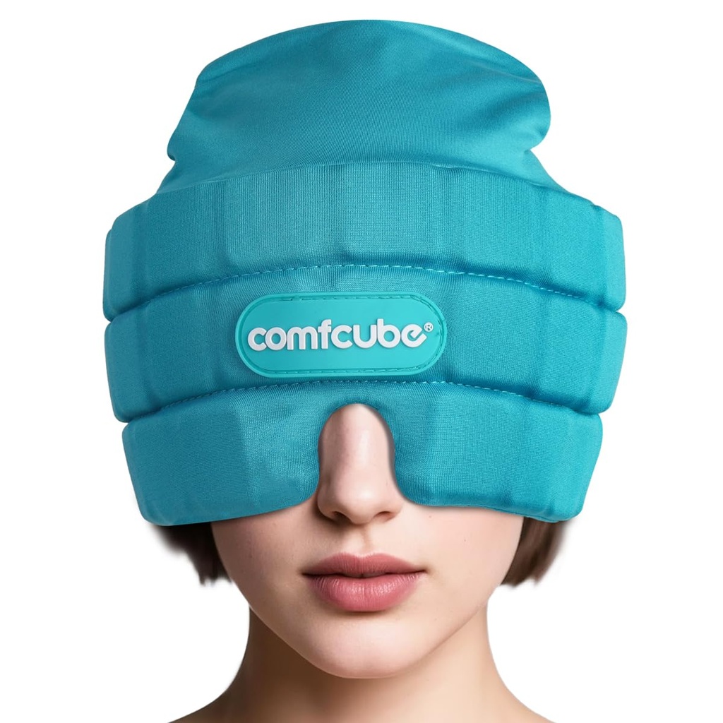 Migraine & Headache Relief Ice Cap, 2 Hours Long Lasting Cold Therapy Wearable & Washable Form Ice Hat for Sinus & Stres Yardımı, Puffy Eyes, Severe Migraines, Chemo