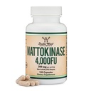 Nattokinase Supplement 4000 FU servisleri, 120 Capsules (Japon Natto) Sistemik Enzymes for Cardiovascular and Circulatory Support by Double Wood