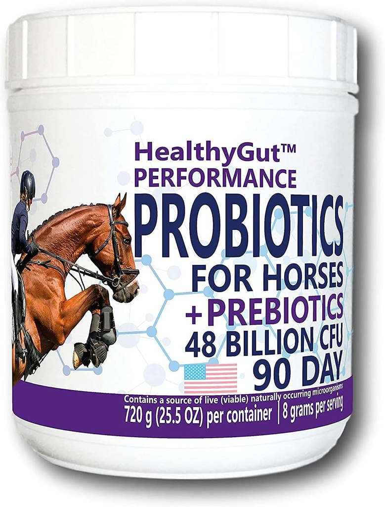 Horses Diyetary Supplement için sağlıklıGutTM Probiyotikler, All-Dogestive System Performance Formula (90 Gün)