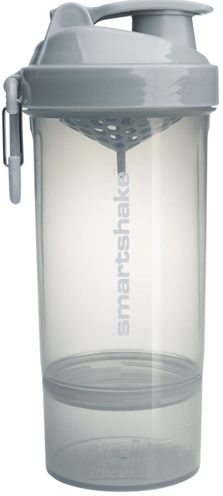 Smartshake O2GO ONE Plastik Protein Shaker Şişe 800 ml | 27 oz - Leakproof Vida-on Lid - BPA Ücretsiz - Unisex - Mist Gray Gray
