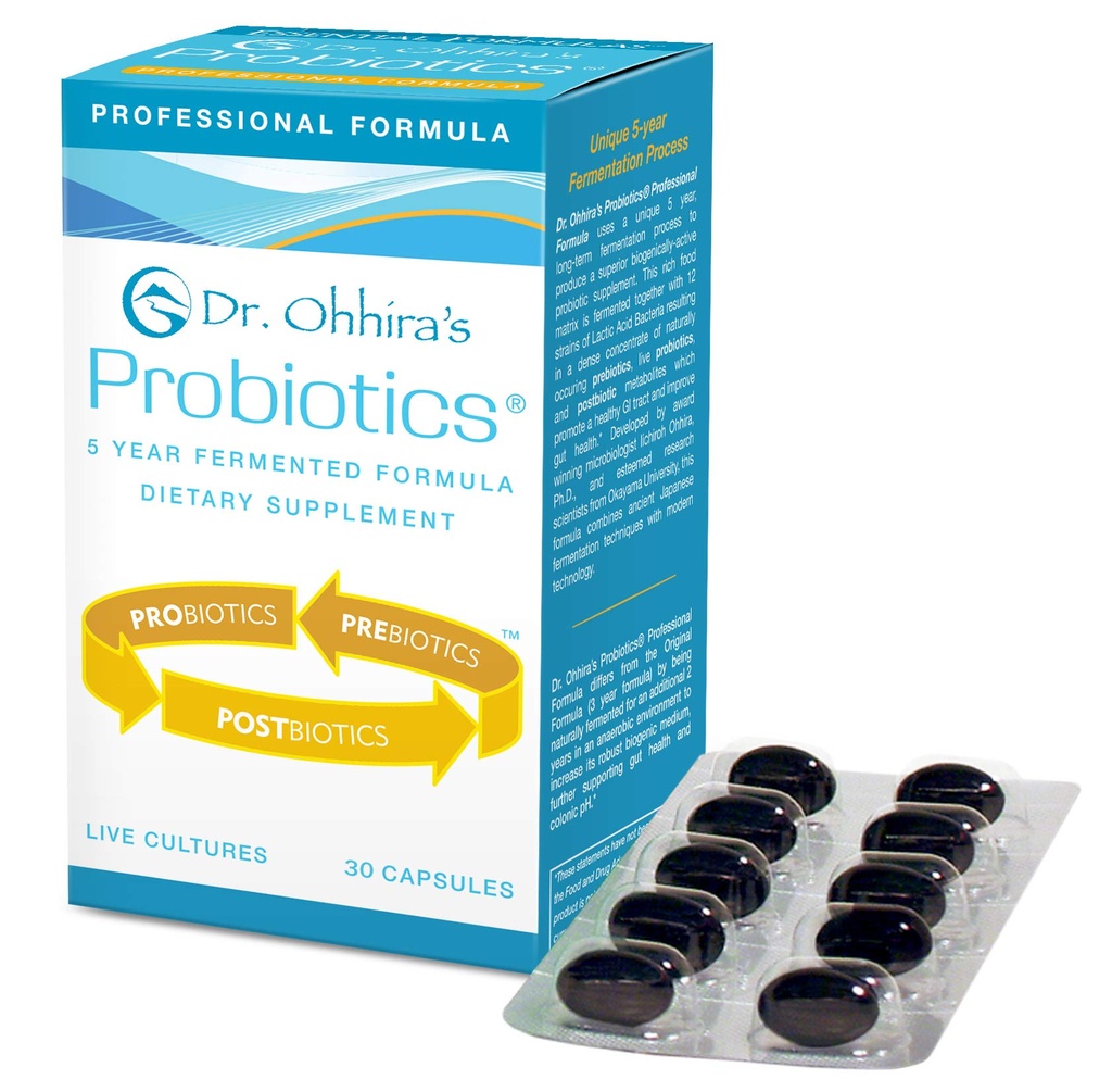 Dr. Ohhira'nın Probiyotikleri Profesyonel Formula 5 Yıl Fermented Prebiyotiks, Live Active Probiyotiks and The only Product with Postbiyotik Metabolites, 30 Capsules