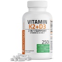 Bronson Vitamin K2 (MK7) D3 Supplement Non-GMO Formula 5000 IU Vitamin D3 & 90 mcg K2 MK-7 Swallow D & K Kompleks için kolay, 250 Capsules