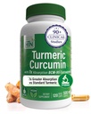 Sağlık Thru Beslenme Turmeric Curcumin Kompleksi 500 mg Supplement | BCM-95 Curcugreen Klinik olarak Studied | Vegan sertifikalı (120 paketi)