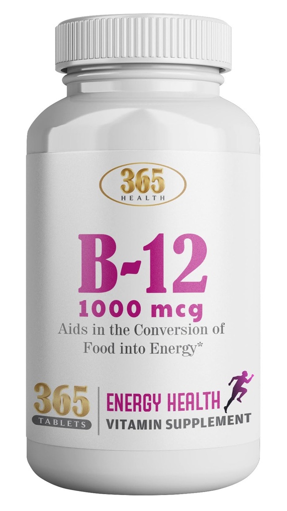 365 SALIFE Vitamin B12 1000 Telefon Tabletleri, Enerji Dönüşümü, Enerji Metabolism Desteği için Diyet Supplement, 365 Day Supply