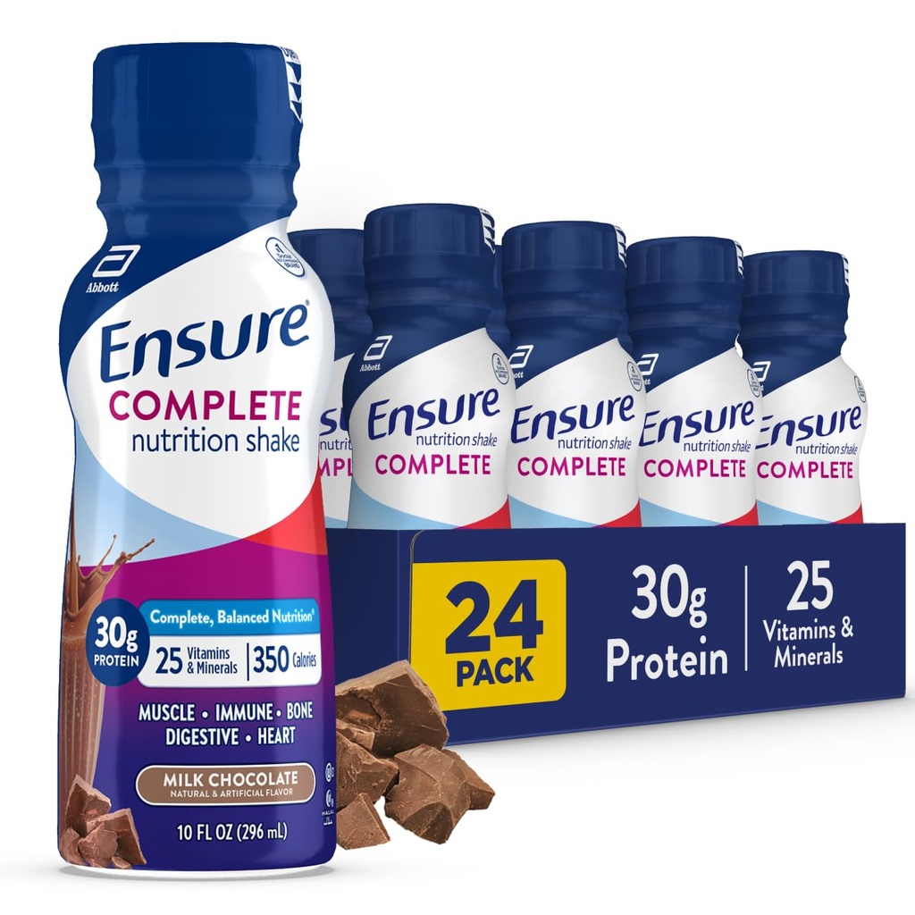 COMPLETE Süt Çikolatası Beslenme Shake, Tamam, Dengeli Meal Makyaj, İçmeye Hazır, 30g Protein, 25 Vitamin & Minerals, 10 fl oz -24 Pack