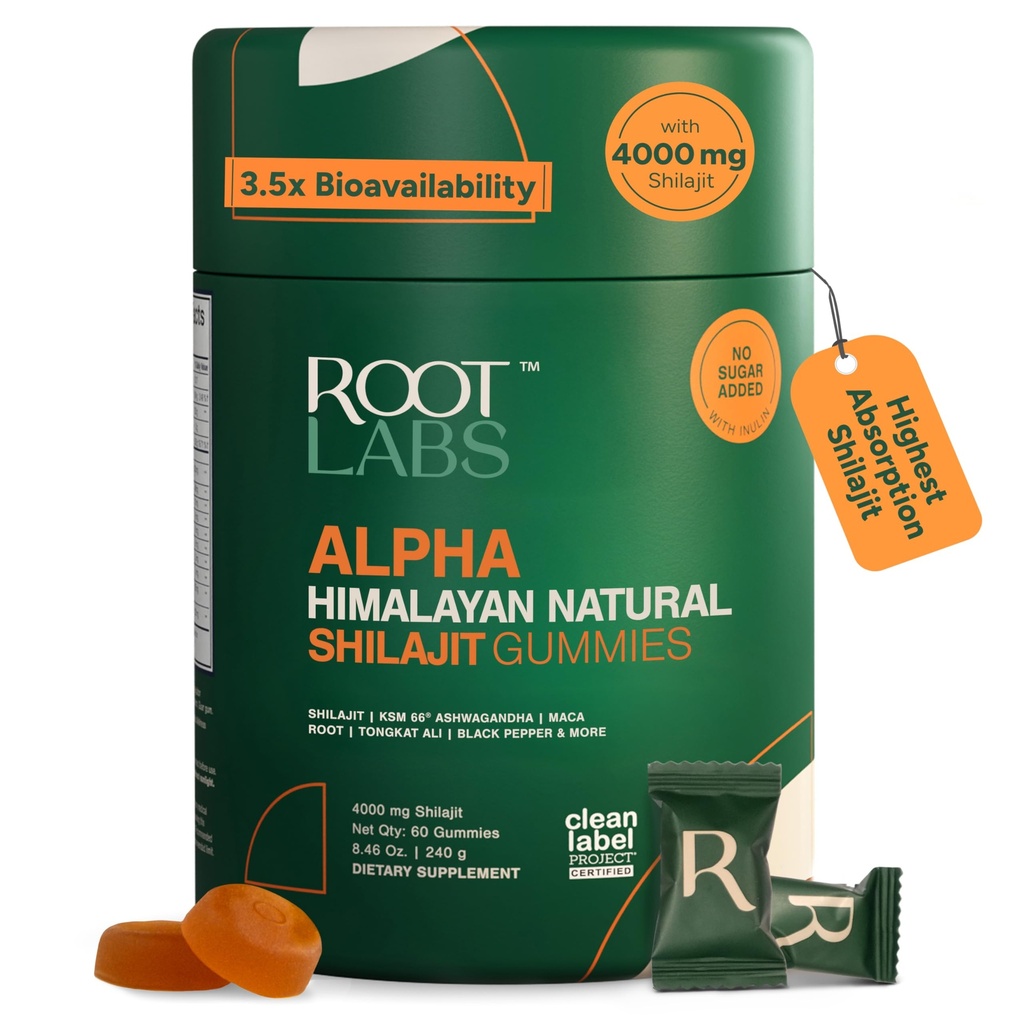 10in-1 Alpha Shilajit Gummies | 4000 mg Pure Himalaya Shilajit, Tongkat Ali, Maca Root, %75 Fulvic Acid | ShilAbsorb Bioavailability Tech | Sugar-Free Vegan, 85+ Trace Mineraller | 60 Paket