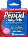 Pepcid Complete Acid Editor + Asit Reflux için Antacid, 10 mg Famotidine, 800 mgelli Carbonate & 165 mg Magnezyum Hydroxide per Heartburn Medicine Tablet, Antacid Chews, Berry, 8 ct