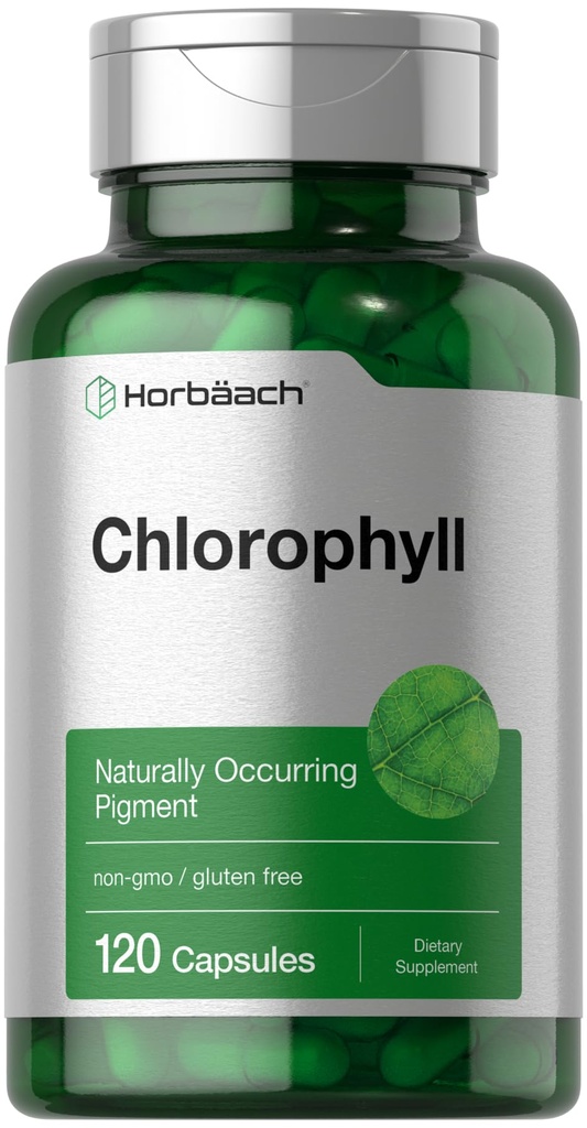 Horbäach Chlorophyll Capsules | 120 Count | Non-GMO ve Gluten Free Supplement | Doğal Olarak Üretilen Pigment