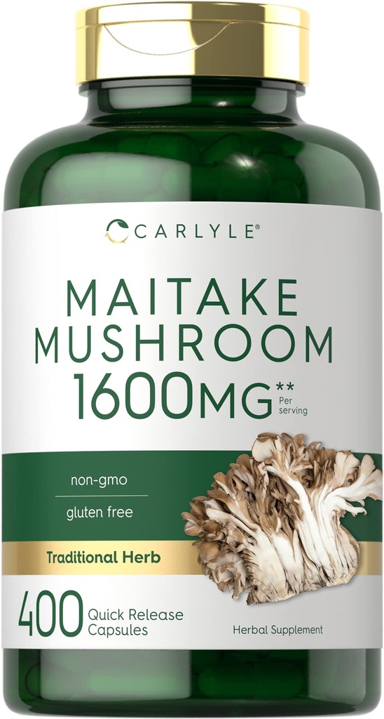 Carlyle Maitake Mushroom Supplement | 400 Capsules | Traditional Herbal Extract | Non-GMO & Gluten Free