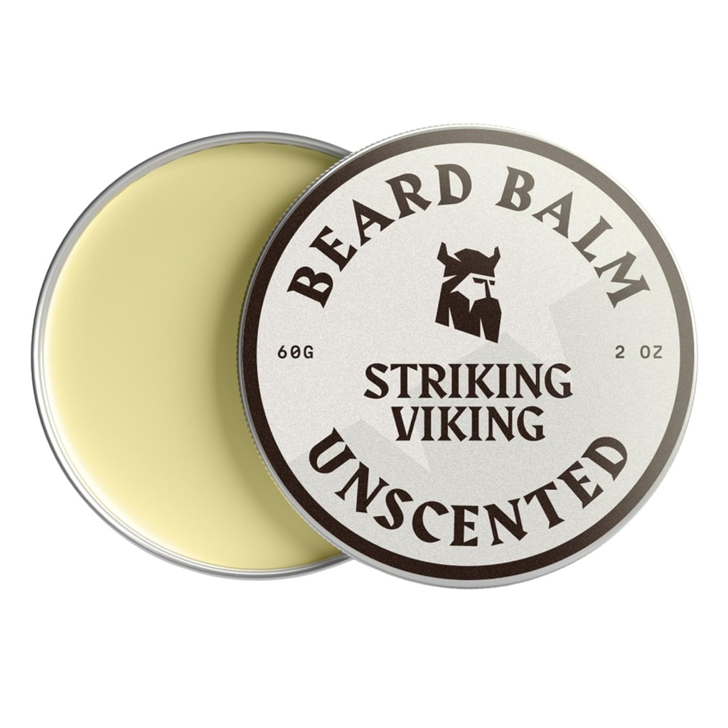 Striking Viking Ayıd Balm for Men - Beard Situationer - Styling Balm Doğal Türlü Ayıd Butter, Argan & Jojoba Oils (2 Ounce (Pazar 1), Unscented)