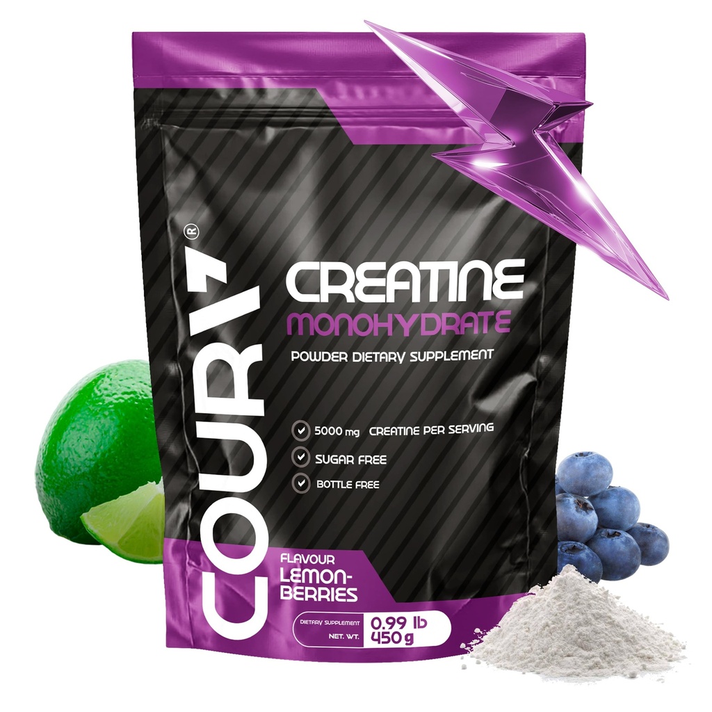 COURA Tinatine Monohidrat Limon-Berries Flavor - Spor Tamam - Güçlü ve Endurance - Intense Workouts - Gluten Free - Şişe Free - 450g