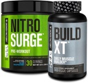 Jacked Factory Nitrosurge Pre-Workout in Blue Raspberry & Build XT Muscle Building Sche for Men & Women