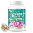 Orgain Organic Vegan Protein Toz, Meyve Cereal - 21g Plant Temel Protein, 8g Prebiyotik Fiber, Low Net Carb, No Lactose Malzemeler, No Ek Olmayan Şeker, Non-GMO, For Shakes & Smoothies, 2.03 lb