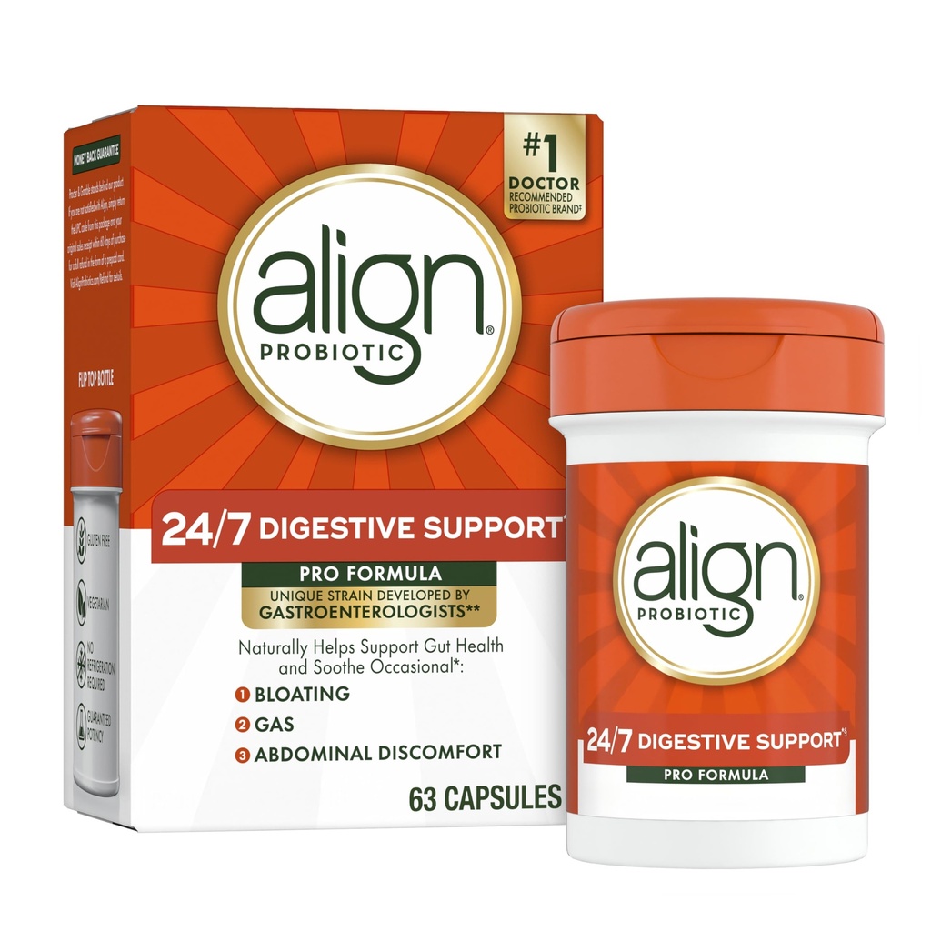 Align Probiyotik, Pro Formula, Probiyotikler for Women and Men, Probiyotiks for Digestive Health, Men and Womens Probiyotik Capsules Help Relieve Occasional Bloating & Gas*, 63 Capsules