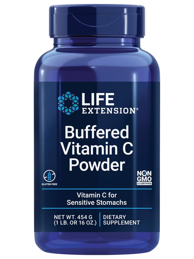 Life Extension Buffered Vitamin C Toz, Buffering Mineraller, Kalsiyum, Magnezyum Pyum ve çinko, Hassas mideler için, Gluten Free, Non-GMO, Vegetarian, 454 Grams, About 84 Servisler
