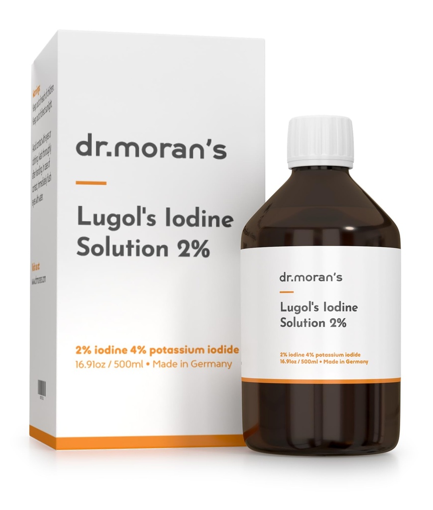 LUGOL'S Iodine 2 Çözüm | USP/PH. EUR. | 16.91oz | Almanya'da Made in Germany