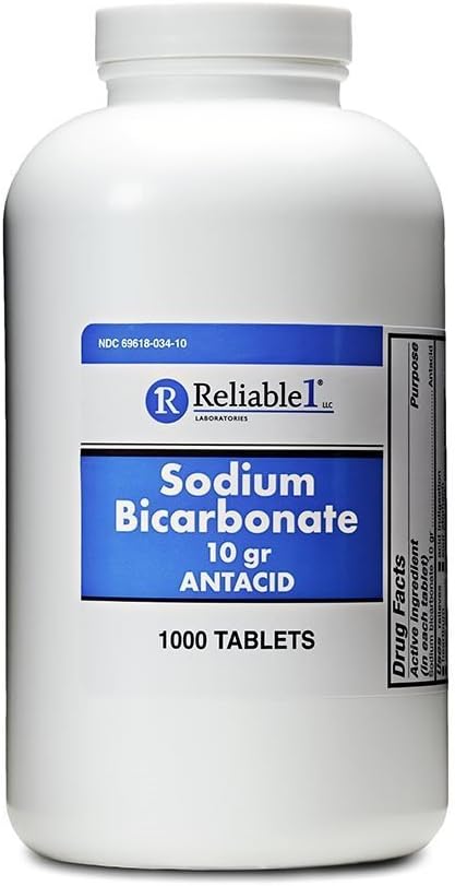 sodyum Bikarbonat 650 mg 1000 Antacid Tabletleri, Asit Indigestion, Heartburn, Sour Stomach & Upset Stomach