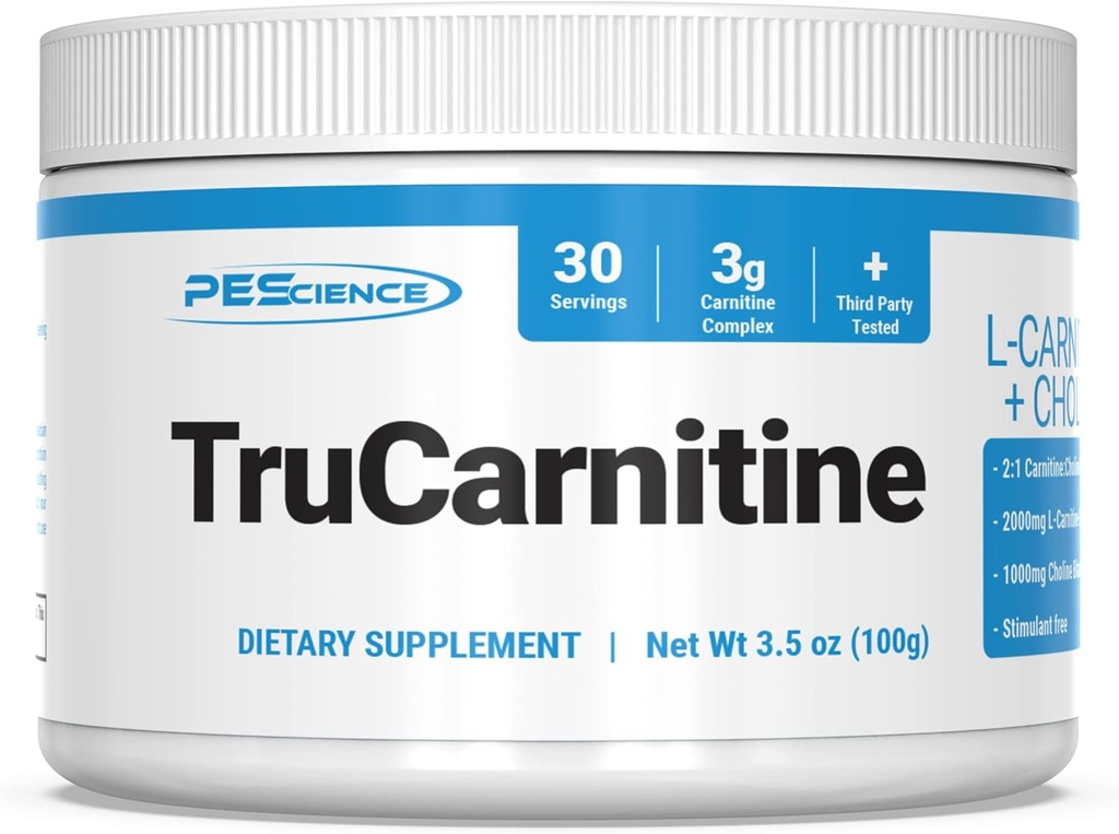 PE Science TruCarnitine, L-Carnitine-L-Tartrate, Superior Abase Formula ile Choline, 30 Hizmet, 3000 mg