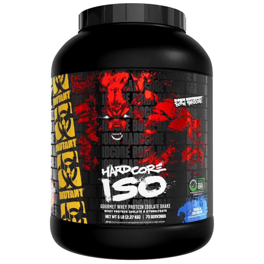 Mutant ISO Cerrahı Whey Protein Isolate Toz Yasası Yeniden Keşfetmek, Kas, Bulk ve Kuvvet İnşa Etmek, 5 lb - Vanilla Dondurma