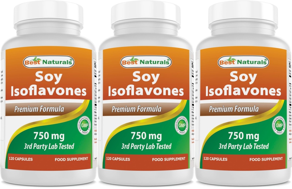 En İyi Naturals Soy Isoflavones 750 mg 120 Capsules (120 Count (Pack of 3))