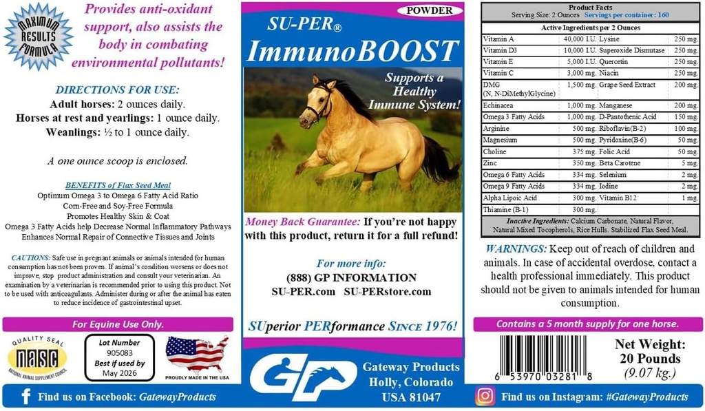 SU-PER ImmunoBOOST At Anti-Oxidant Supplement - Supports Immune System & Beslenme Deficiencies - Vitamins E & C, Grape Tohumu, Herbal Türleri - 20 Pound, 5 Ay Supply