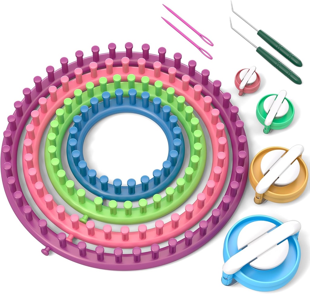 DAEER Round Chateau Looms Set Craft Kit Tool with Hook Needle and Pompom Maker