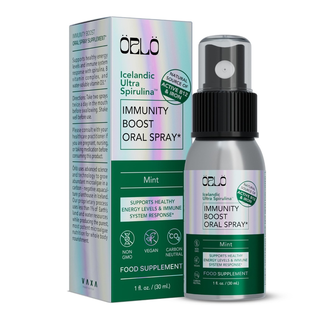 Orlo Immunity Boost Multivitamin Supplement for Yetişkinler Spray - Spirulina, Bioaktif Vitamin B Kompleksi, B12 Mecobalamin, Vitamin D3 - Enerji, Beyin & Immune Health (60 kişiye kadar)