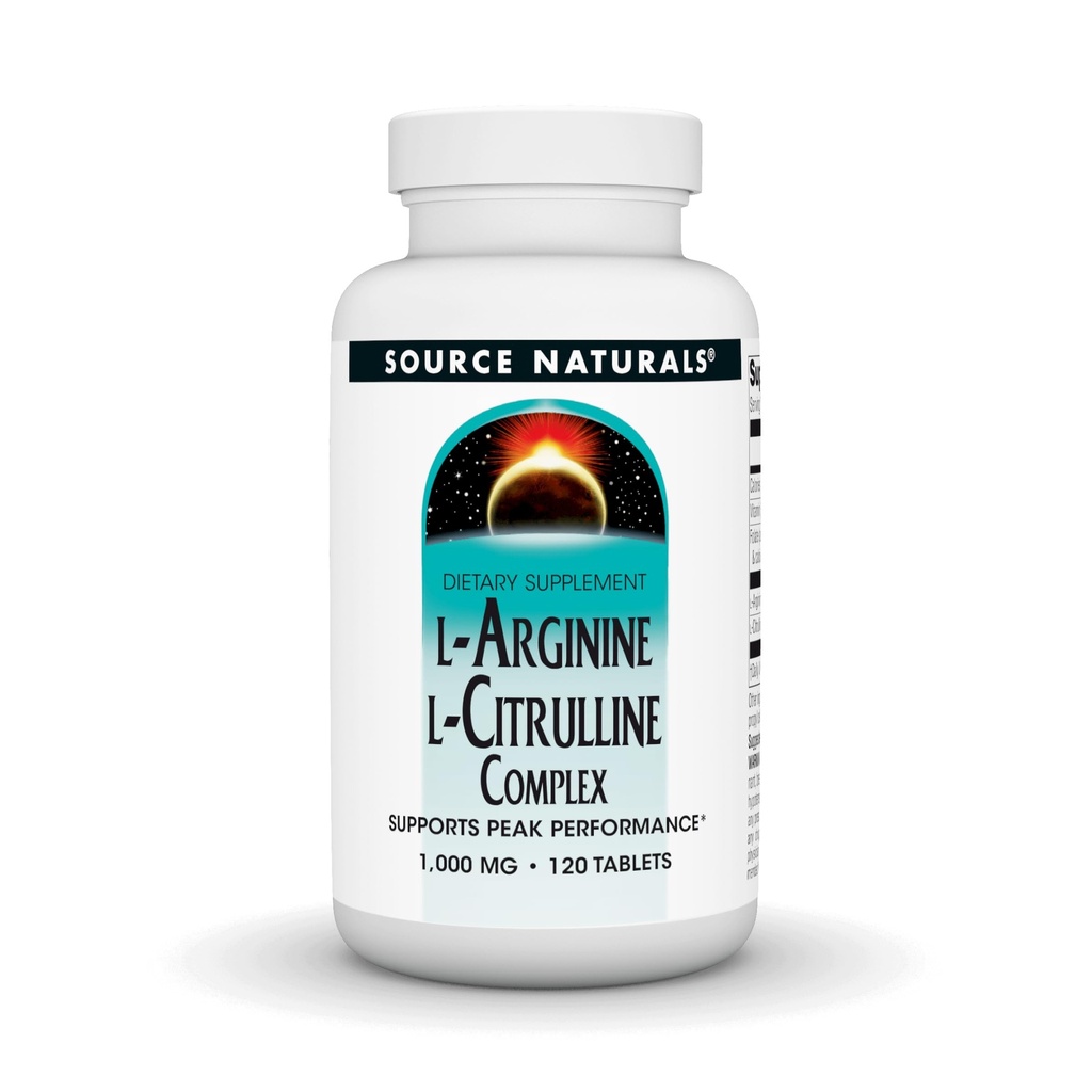 Source Naturals L-Arginine L-Citrulline Kompleksi, 120 Tablet, 1000 mg
