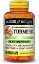 MASON NATURAL Turmeric 500 mg,% 95 Curcuminoids, Total Wellness & Ortak Destek için Tamam, 60 Plant-Based Veggie Capsules