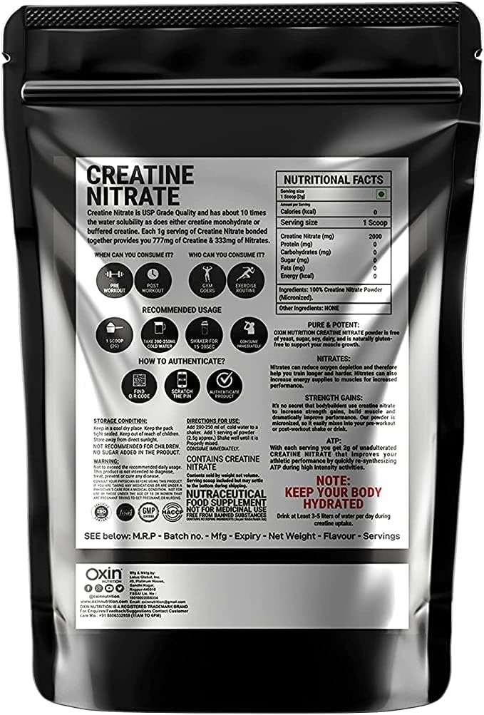 Flacon Kretine Nitrate Pre Workout Supplement Toz 50 Grams, 1.7637 Ounce