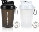 Protein Mixes için 2 Pack Shaker Şişeler, 17 oz Küçük Protein Shaker Şişe, İşout için Parlatıcı Topla, Ted-Free & Dishwasher Güvenli (Black, White)