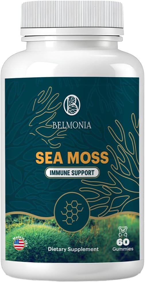 Deniz Moss Gummies – Immune Strength & Skin Health, Organik İrlandalı Moss Gummy Bears, 60 Kont, Vegan, Superfood Chewable Supplement for Endurance & Health
