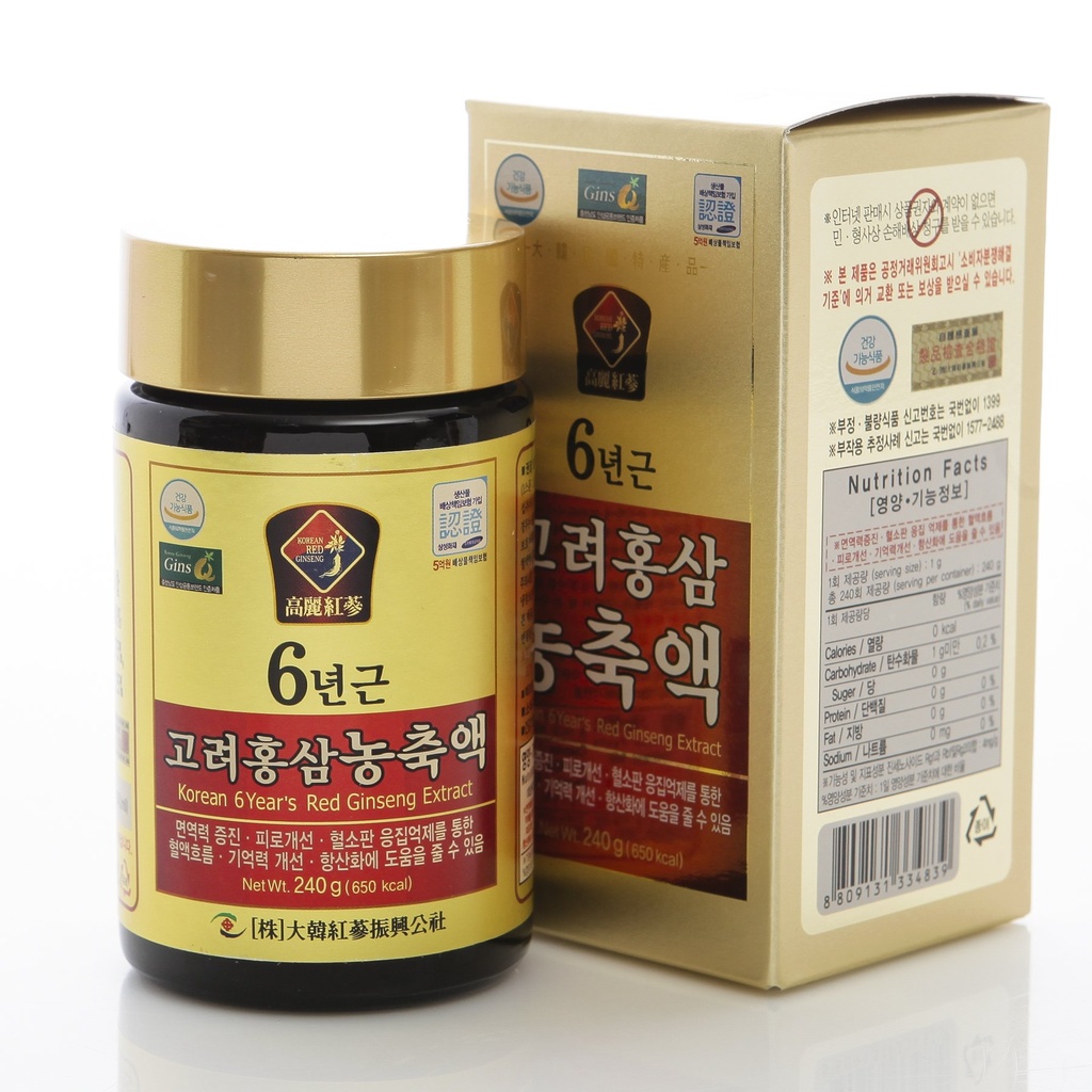 240g(8.5oz), 100% Saf Kore 6 yıl Kök Kırmızı Deri, Saponin, Panax