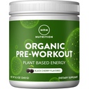 MRM Beslenme Organik Pre-Workout Toz - Kadınlar ve Erkekler, 150 mg Doğal Caffeine & Adaptogens, Pure Energy, Focus & Blood Flow, Vegan, sertifikalı Organik, Non-GMO - 20 Hizmet, Black Cherry Flavor
