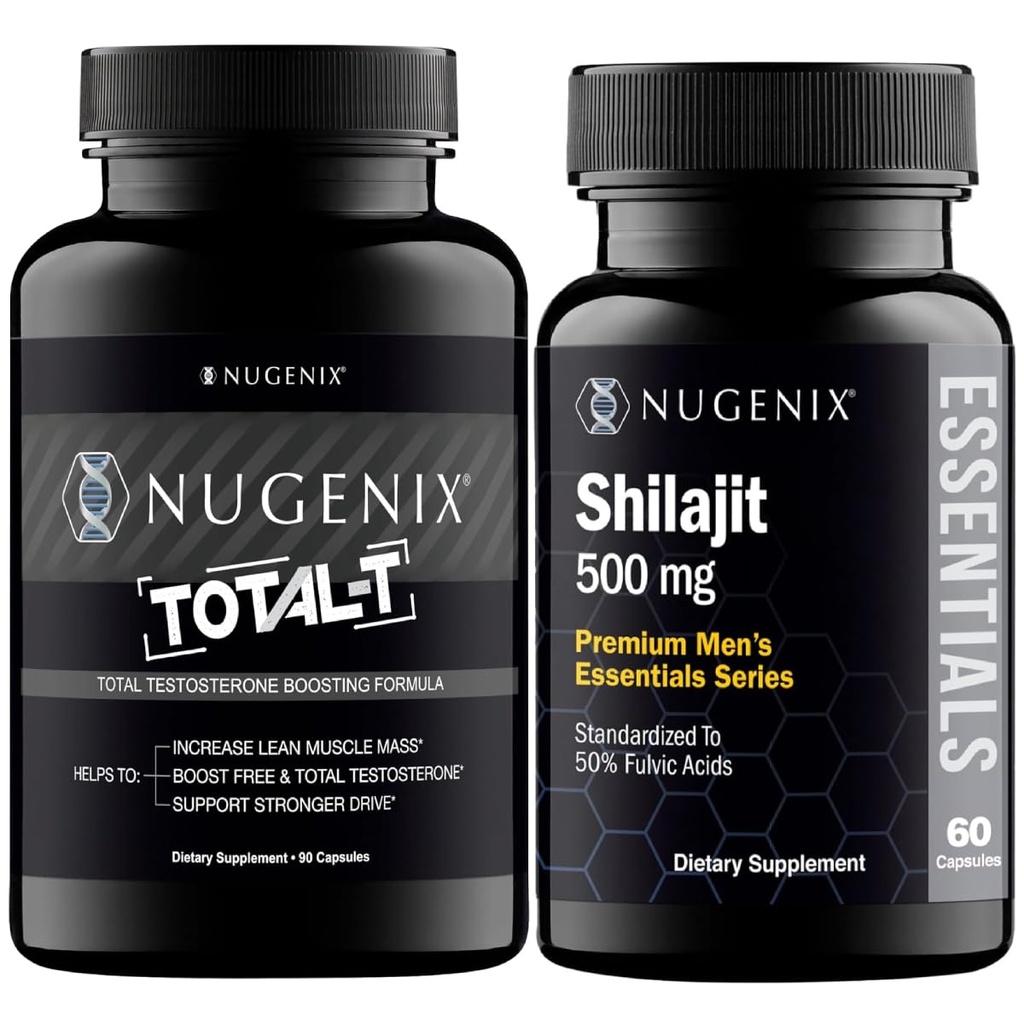 Nugenix Temels Shilajit ve Erkekler için Total-T testosteron ATM