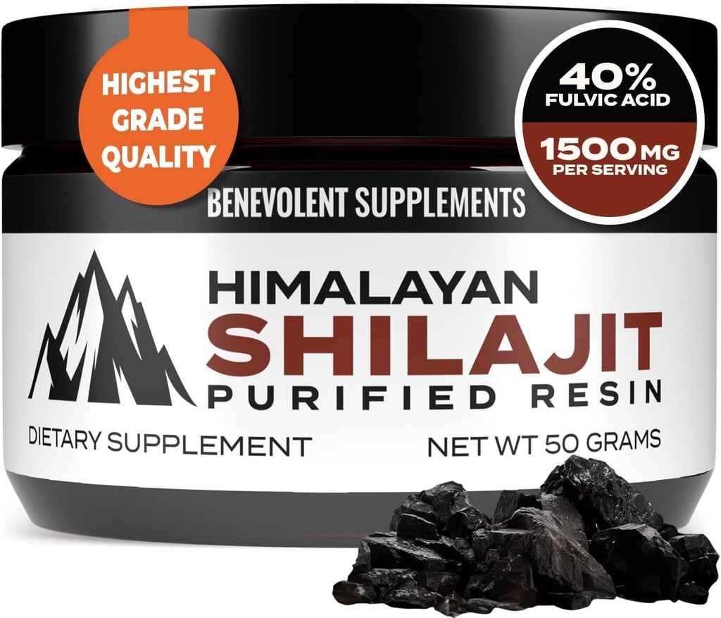 Pure Himalaya Shilajit Wear 1500 mg |% 40 Fulvic Acid (Maximum Potency) | Natural Shilajit for Men & Women with 85+ Trace Minerals Supplement for Energy & Performance | Non GMO | 50 Grams