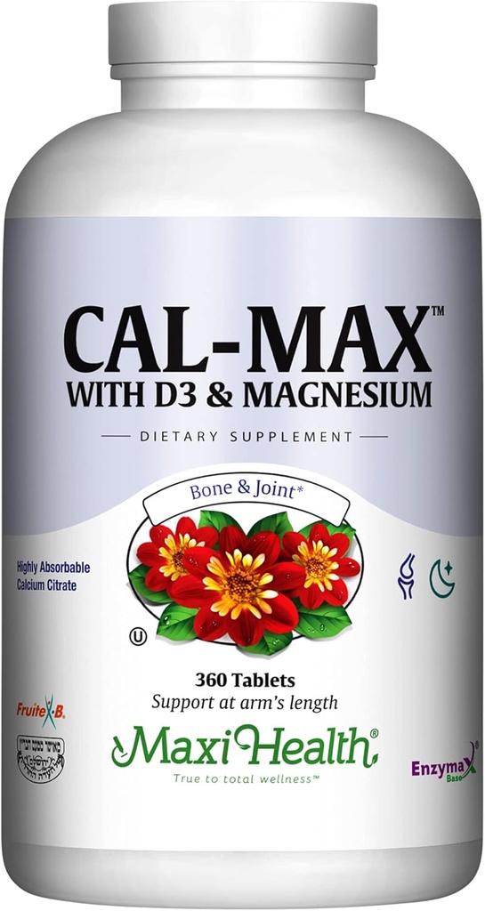 Vitamin D3 (400 IU) ve Magnezyum (750 mg) ile 20 mg - Kemik, Dişler, Ortak Destek - Erkekler ve Kadınlar için Diyetsel Tamam - 360 Tablet