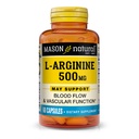 MASON NATURAL L-Arginine 500 mg, Kalsiyum Destekleriyle Sağlıklı Beslenme ve Vascular Fonksiyonlar, Nitrik Çimento Tamam, 60 Capsules