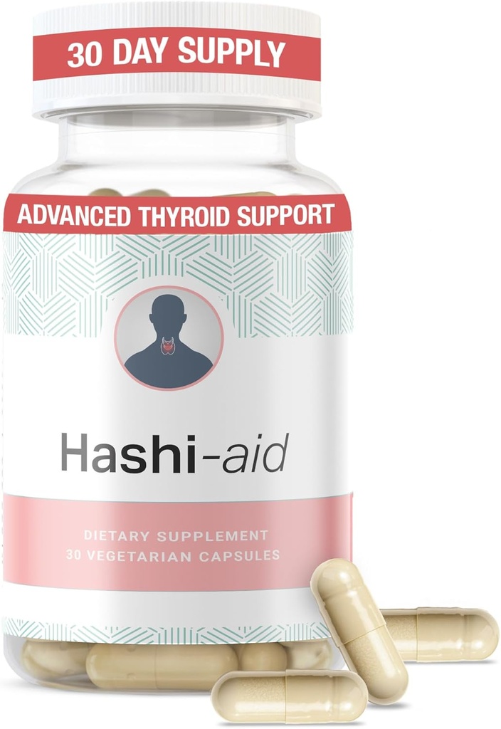 IBDassistTM Hashi Aid Yourroid Support for Women & Men - Yourroid Supplement for Hashimoto's Disease & Hipothyroidism * - Ashwagandha, Selenium, çinko, Essential Vitamins & More - 30 Capsules