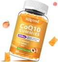 Sugar Free CoQ10 Gummies, Plus Omega-3, Vitamin B3 ve çinko, Magnezyum, 5X Yüksek Abhidrorpsiyon Coenzyme Q10 Supplements, q10 Boost Cellular Energy, Potent Antioksi & Brain, Peach Flavor, 60 Cts