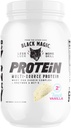 Black Magic Multi-Kaynak proteini - Whey, Casein, Enzymes, & MCTs - Pre Post Workout - Keto, Low Sugar, Gluten Free - Fransızca Vanilla - 24g Protein - 2 LBB