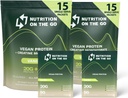 Go Vegan Protein Toz Paketleri ile Kretine – 20g Plant Proteinleri + 5g Kretin – Single-Serve Travel Protein Tozu – All- Natural, Gluten-Free – Vanilla – (30-Pack)