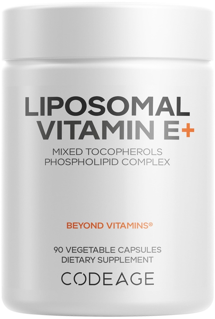 Kodaj Liposomal Vitamin E Supplement - All Vitamin E Tocopherols - 3-Month Supply - Alpha Tocopherols, Beta, Gamma ve Delta - Liposomal Karma Tocopherols - Non-GMO Phospholipid - 90 Capsules