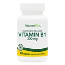 Natures Plus Vitamin B1 (Thiamin HCI), Sustained Release - 300 mg, 90 Vejetaryen Tabletler - Gluten-Free - 90 Hizmetler