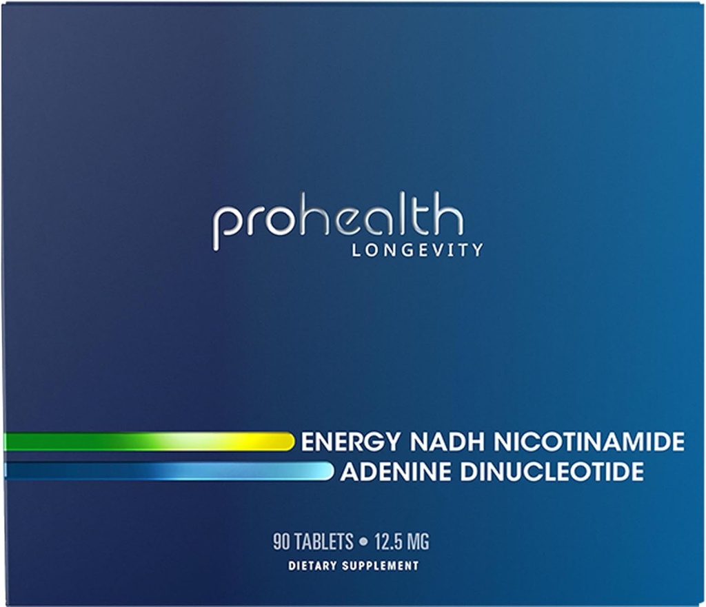 Enerji NADH - NAD (12.5 mg, 90 Tablet) Boost Energy, mental Clarity, Alertness ve Concentration | Benzersiz Hücre Matrix Kaplaması | Gluten Free | Dairy Free |