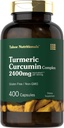 Tahoe Beslenme Turmeric Curcumin Supplement | 2400 mg | 400 Capsules | Tür Kompleks | Non-GMO, Gluten Free