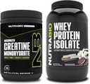 NutraBio Kretine Monohidrat, Unflavored, 300g ve Whey Protein Isolate, Buz Kremi Rüyası, Tamam Grafik - Kas Enerji, Lean Kas Büyüme, Kurtarma ve Güçlü