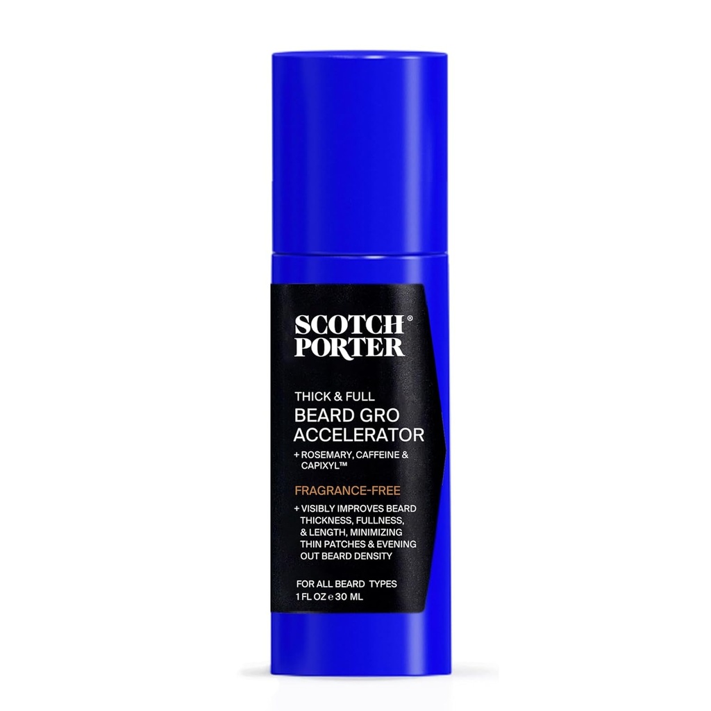 Scotch Porter & Full Beard Gro Controller with Capixyl, Caffeine & Rosemary – Stimulates & Supports Follicles for a Lazer, Fuller Beard – 1 ozzz